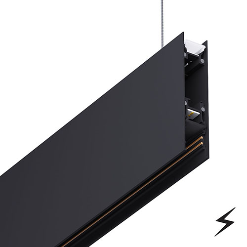 Traceline - Deep Pendant Direct/Indirect - Track 48V , Dark Frosted - 1000mm- Continuous Line (Power Module)