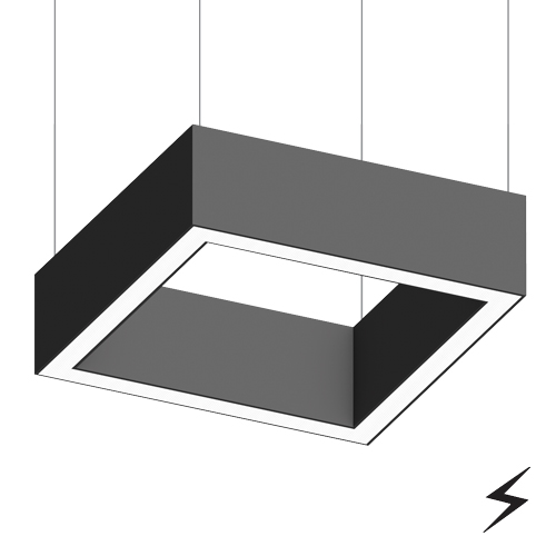 Traceline Pendant Direct/Indirect - Square , 1000x1000mm - Micro Prismatic - High-Output