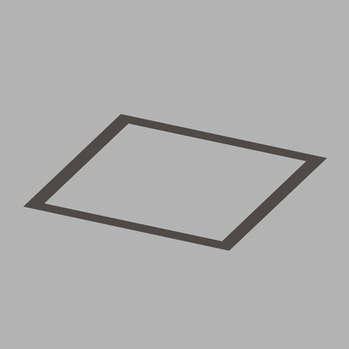 Traceline Recessed Square, 250x250mm - Dark Frosted