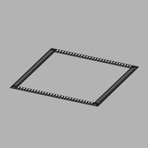 Traceline Recessed Square, 250x250mm - Dark Performance