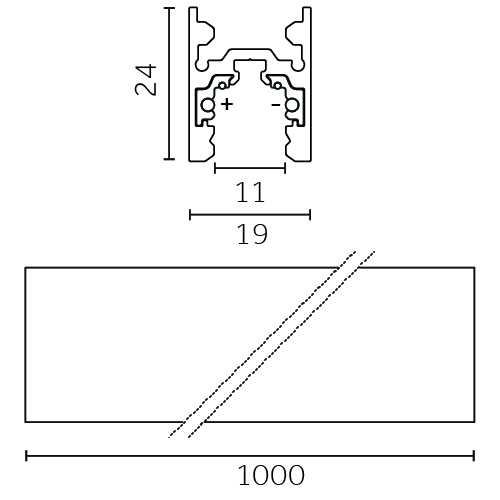 Track Outline 24V - Pendant