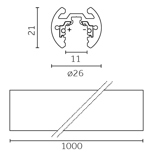 Track Outline 24V - Pendant Round