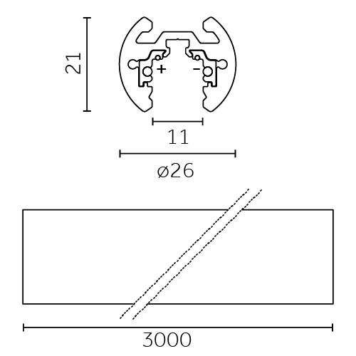 Track Outline 24V - Pendant Round