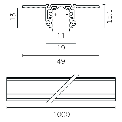 Track Outline 24V - Recessed Trimless