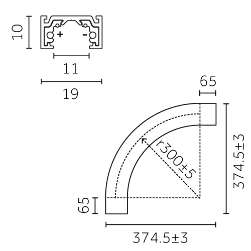 Track Outline 24V - Surface Curved