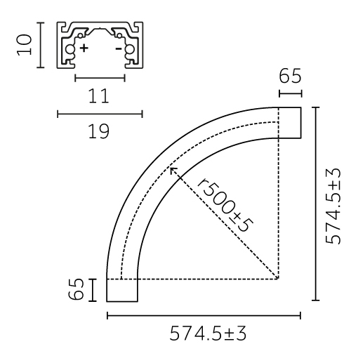 Track Outline 24V - Surface Curved