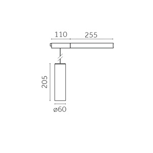 Yori Pendant Ghostrack Ø60mm, Ø60mm | 205 mm