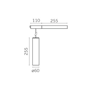 Yori Pendant Ghostrack Ø60mm, Ø60mm | 205 mm