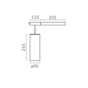 Yori Pendant Ghostrack Ø95mm, Ø95mm | 255 mm