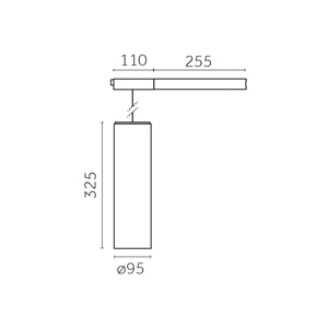 Yori Pendant Ghostrack Ø95mm, Ø95mm | 325 mm