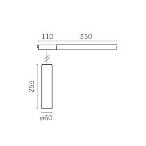 Yori Pendant Ghostrack Ø60mm, Ø60mm | 205 mm