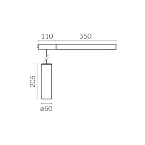 Yori Pendant Ghostrack Ø60mm, Ø60mm | 205 mm