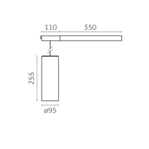 Yori Pendant Ghostrack Ø95mm, Ø95mm | 255 mm