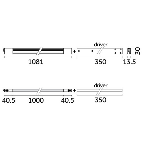 Incline Wall Washer, Wall Washer Flush - 1000mm