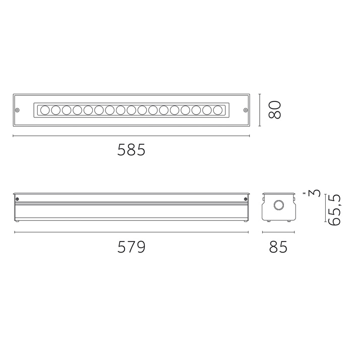 Flure Evo Recessed, 500