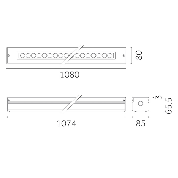 Flure Evo Recessed, 1000