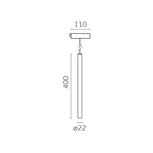 Yori Pendant Ghostrack Ø22mm, Ø22mm | 800 mm