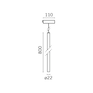 Yori Pendant Ghostrack Ø22mm, Ø22mm | 800 mm