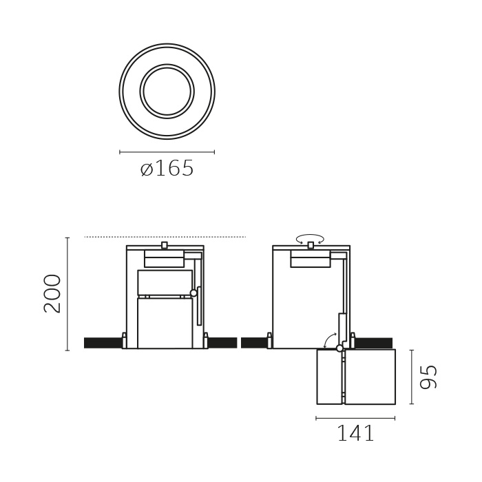 Yori Recessed Round, Yori Recessed Round Ø95mm Precision Trim