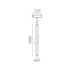 Yori Pendant Ghostrack Ø22mm, Ø22mm | 1600 mm