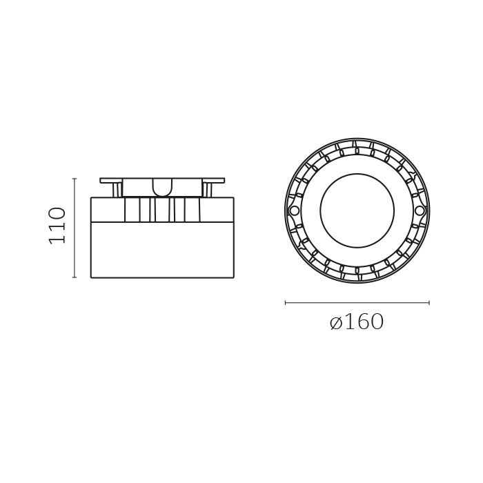 Lindro Round, Surface mounted projector (IP66)