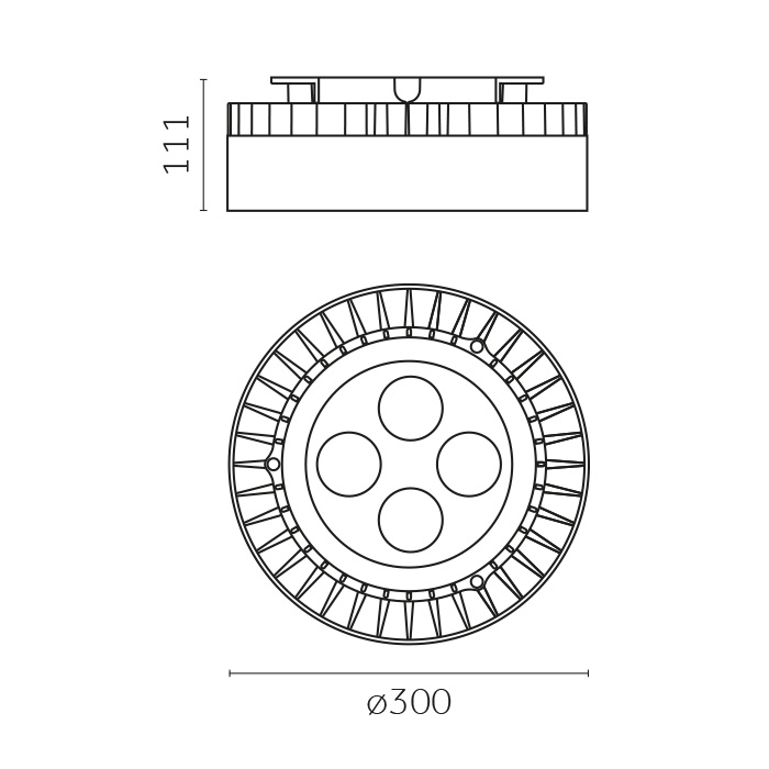 Lindro Round, Surface mounted projector (IP66)