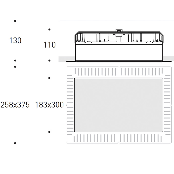 Trybeca Rectangular, LARGE, RECTANGULAR, TRIMLESS fixed recessed luminaire