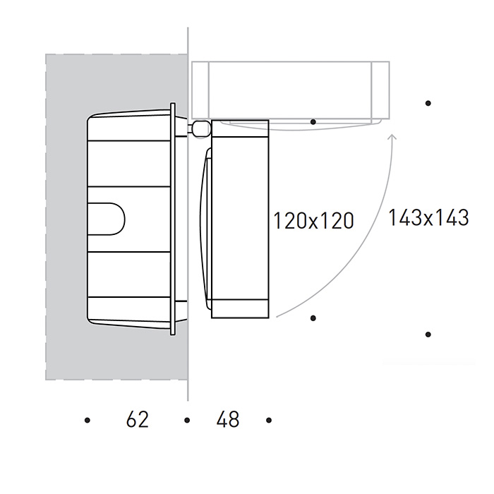 Splyt Wall, adjustable projector