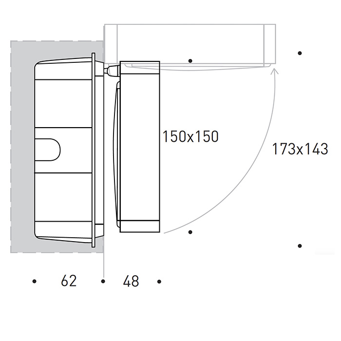 Splyt Wall, adjustable projector