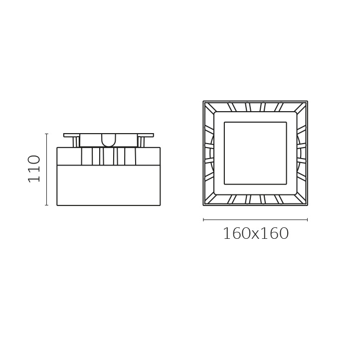 Lindro Square, Surface mounted projector (IP66)