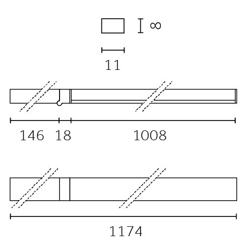 Linear Outline 24V - Opal, 1174 mm