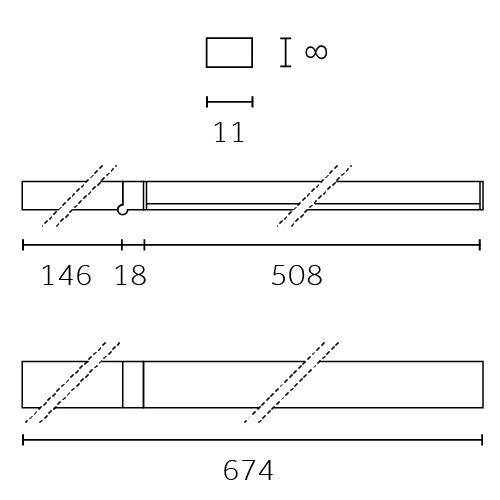 Linear Outline 24V - Opal, 674 mm