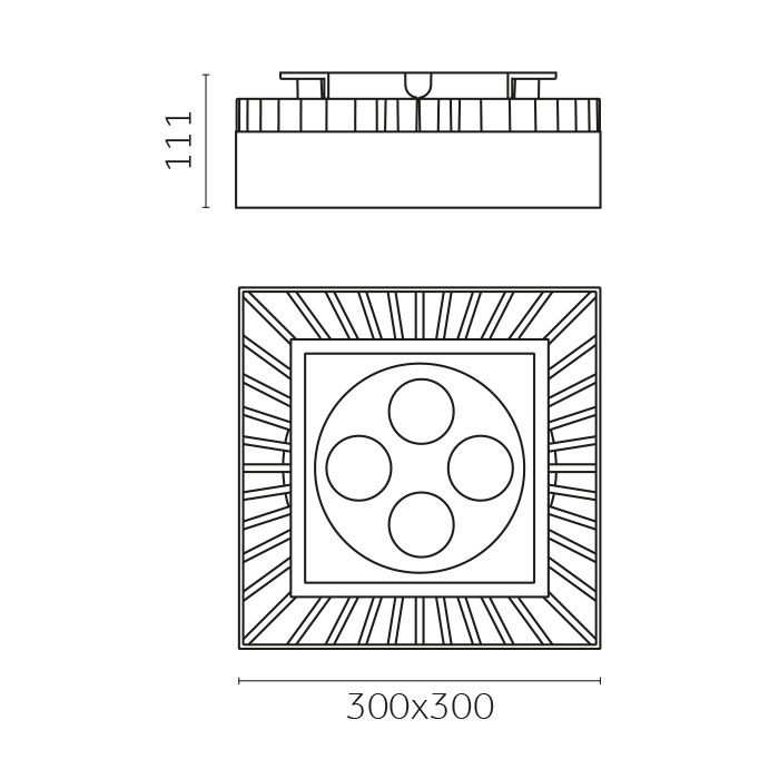 Lindro Square, Surface mounted projector (IP66)