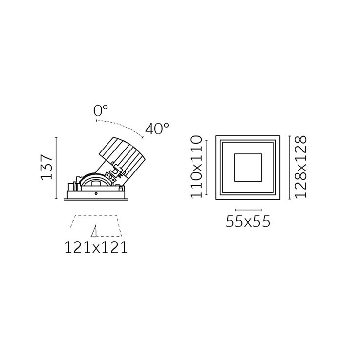 Mood Pro Adjustable Square Pyramid, Ø110mm