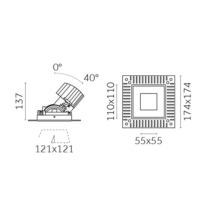 Mood Pro Adjustable Square Pyramid, Ø110mm