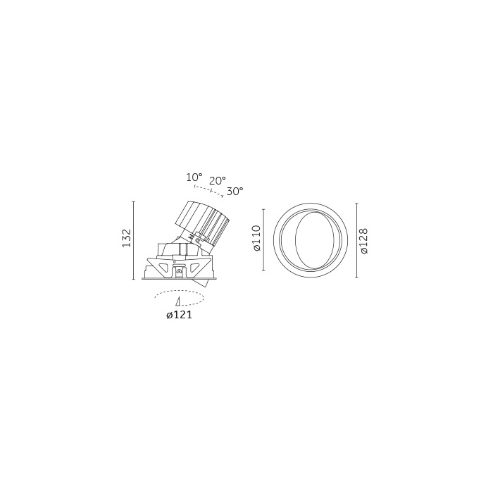 Mood Pro Wall Washer Round Drop, Ø110mm