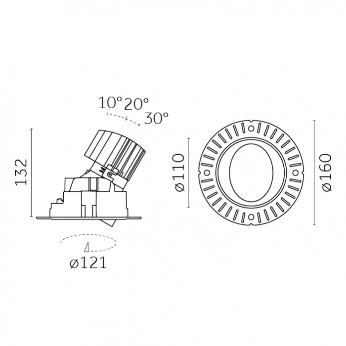 Mood Pro Wall Washer Round Drop, Ø110mm