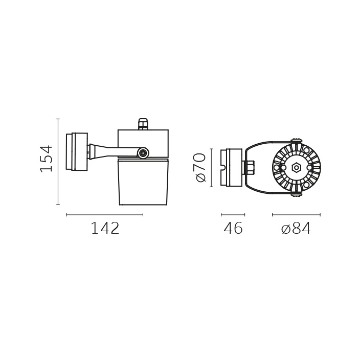 Envios IP66, adjustable projector IP66