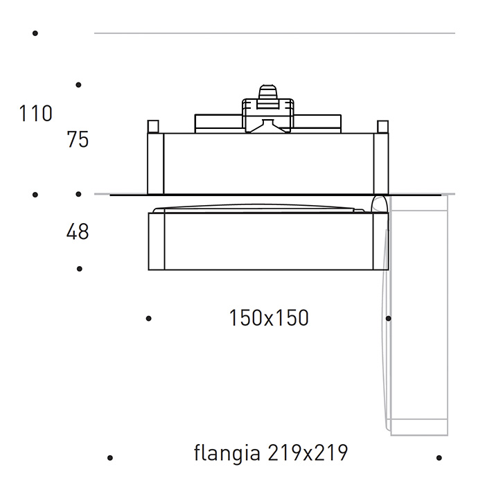 Splyt Recessed, adjustable projector - SEMI-RECESSED