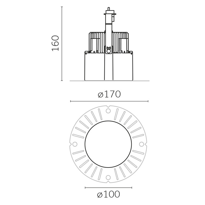 Trybeca Round, 100mm, Trimless