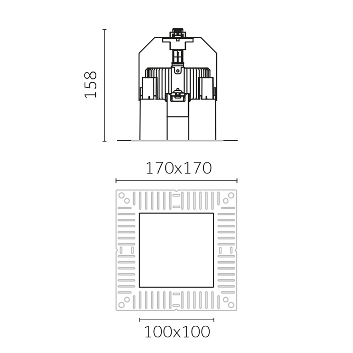 Trybeca Square, 100mm, Trimless