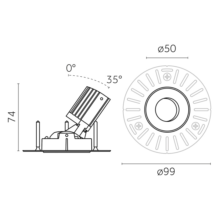 Mood Pro Adjustable Round, Ø50mm