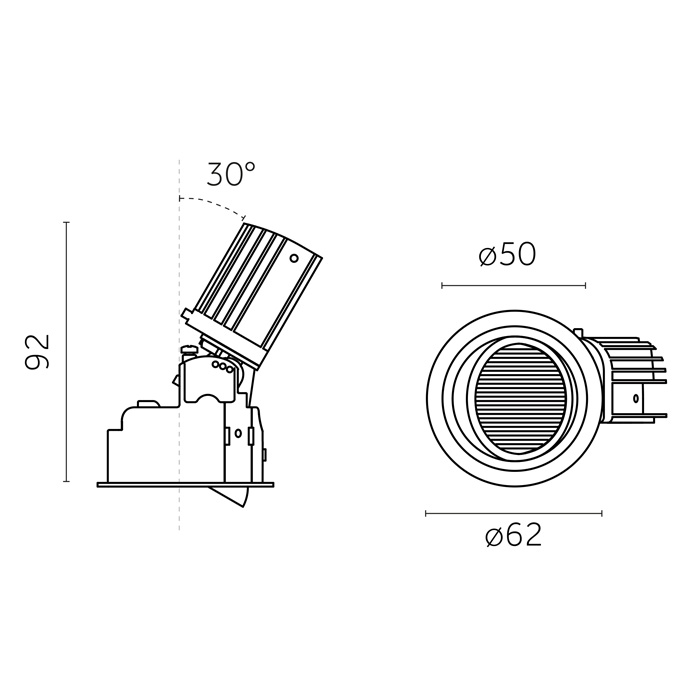 Mood Pro Wall Washer Round Drop, Ø50mm