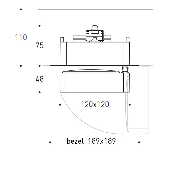 Splyt Recessed, adjustable projector - SEMI-RECESSED